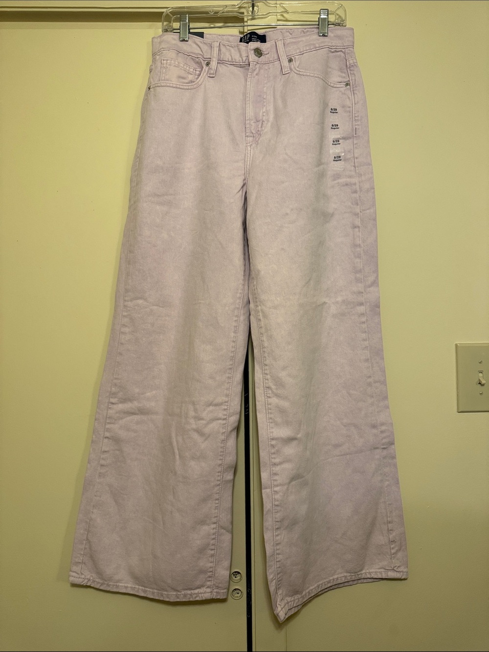 GAP High-Rise Wide-Leg Jeans in Pale Lavender
